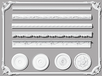 法式石膏线 灯盘 雕花 角花 雕花线条 角线 装饰线条 圆盘 灯座