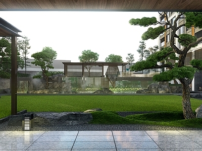 现代精致住宅景观 住宅景观