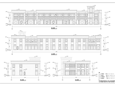 现代多层沿街商业街建筑 施工图