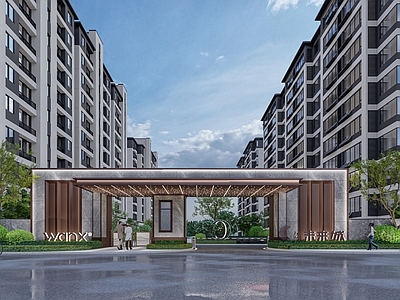 现代小区入口大门