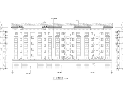 新中式多层坡屋顶住宅区建筑 施工图