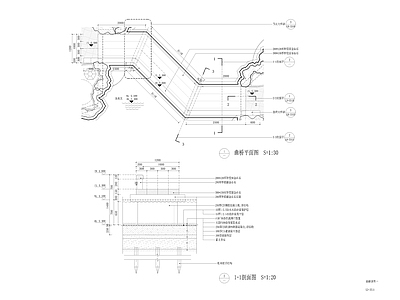 中式曲桥石桥详图 施工图