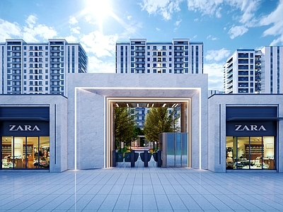 现代小区入口大门