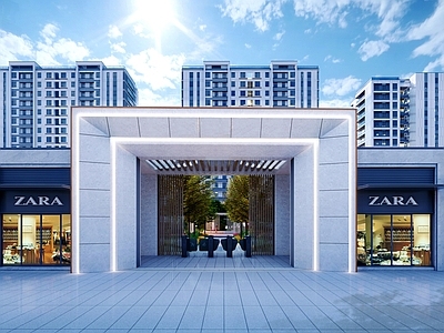 现代小区入口大门