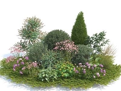 花草 植物堆 花池 花卉 灌木 灌木球 草地 草坪 花园植物组合
