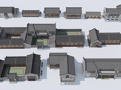 新中式乡村民房 四合院 民宿 自建房 乡村院落