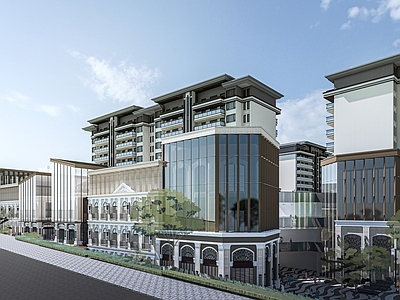 现代商业建筑 商业街 风情街