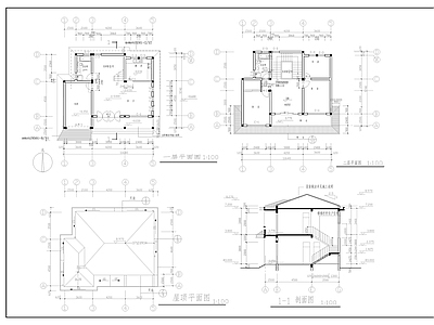 5套别墅建筑结构 施工图