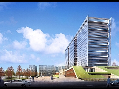 政府办公楼建筑 效果图 施工图