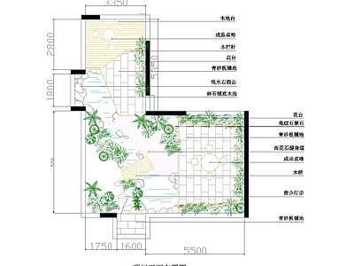 屋顶花园景观 平面布置图