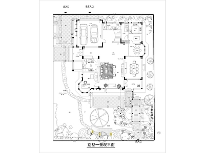 别墅庭院景观平面图