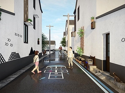 现代美丽乡村 巷道装饰 宅前屋后 住宅景观