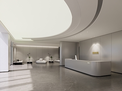 现代公司大堂 展厅 文化展示