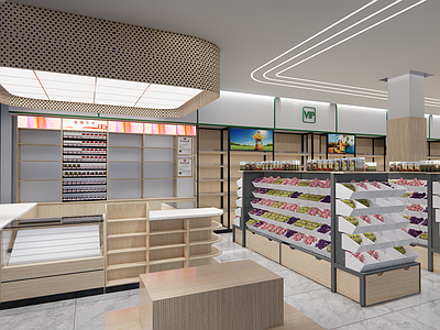 现代便利店 社区超市 果蔬区