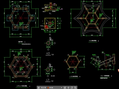 古建六角重檐亭节点 施工图