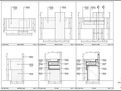 服务台收银台大样 施工图 前台 家具节点详图