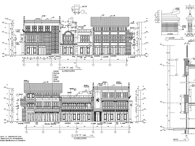 中式仿古商业街区建筑 施工图
