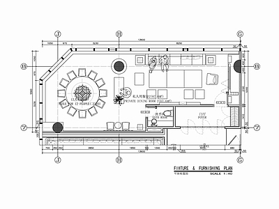 70㎡贵宾餐厅包房室内 施工图