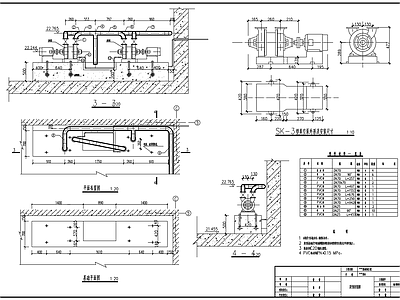 二台机组泵站平面剖面节点  施工图