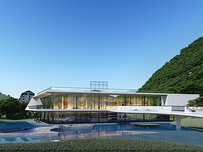 现代售楼处建筑  方形