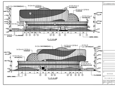 4层框剪结构科技馆建筑 施工图 博物馆建筑 科技馆
