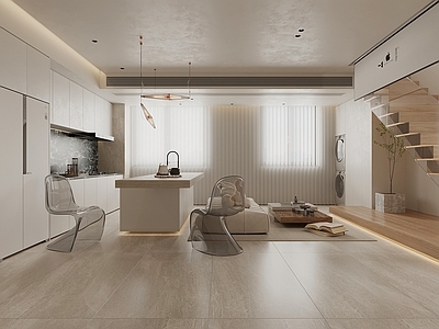 现代loft公寓客餐厅