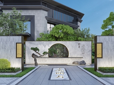 中式小区景观 住宅景观