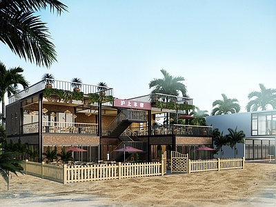 现代滨海沙滩餐厅