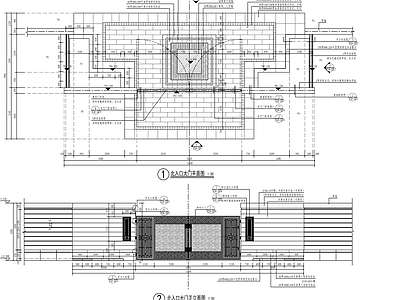 新中式小区入口大门 施工图