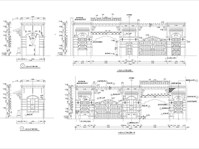 小区欧式大门 施工图 局部景观