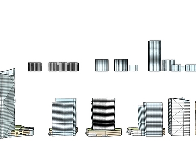 现代商业大楼 商业建筑 高层建筑 大楼 群楼 城市 写字楼 办公楼