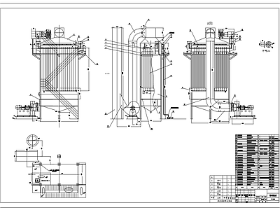 湿式电除尘器装配图三视图 施工图