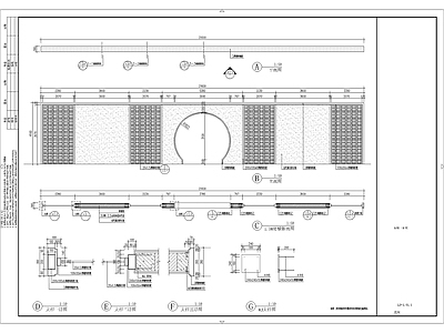 新中式镂空格栅景墙 施工图