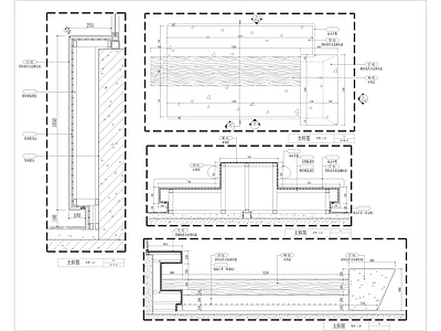 木饰面坐凳节点大样 施工图 家具节点