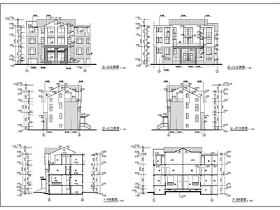 小区别墅建筑 施工图