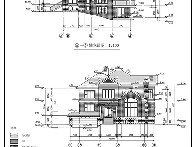 高档别墅建筑 施工图