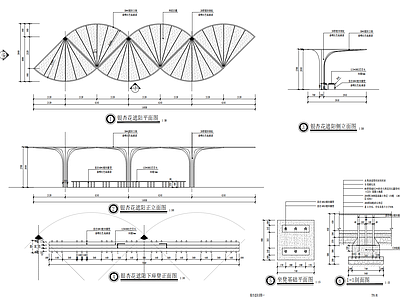 异型休闲廊架 施工图