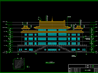 五层仿古寺庙建筑 施工图