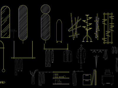 全身镜衣架衣服立面 图库