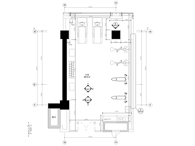 健身房室内装修 施工图