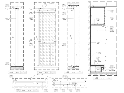 墙身造型节点大样 施工图 墙面通用节点