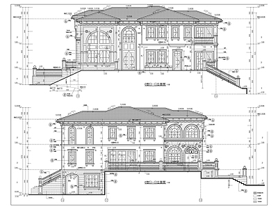 欧式别墅建筑 施工图