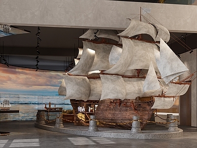 古代船舶古代帆船博物馆展厅