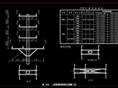电杆杆头安装示意图