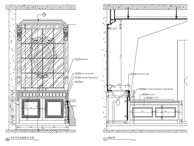 欧式卫生间台面节点 施工图 家具节点