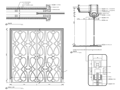 欧式轨道玻璃门节点 施工图 通用节点