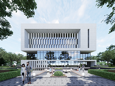 现代风格图书馆建筑