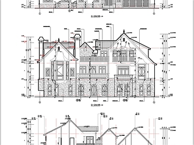 欧式别墅建筑 施工图