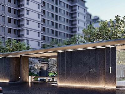 现代小区大门景观