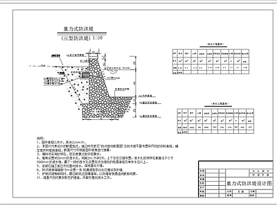 多个生态重力式防洪堤  施工图